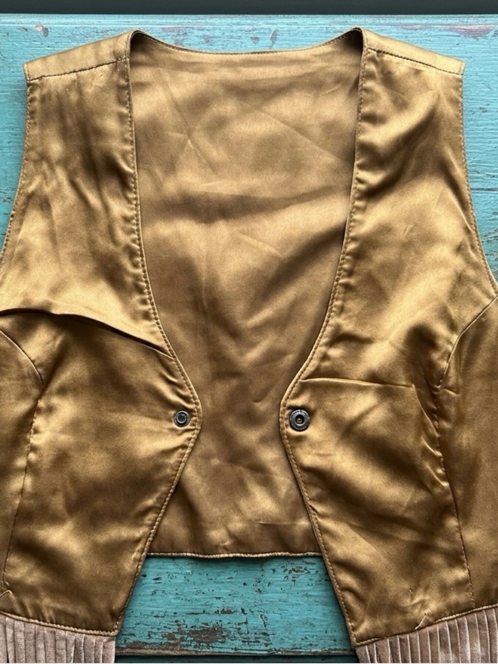 PASSPORT Vintage Genuine Suede Leather Fringe Western Vest M - Picture 3 of 10